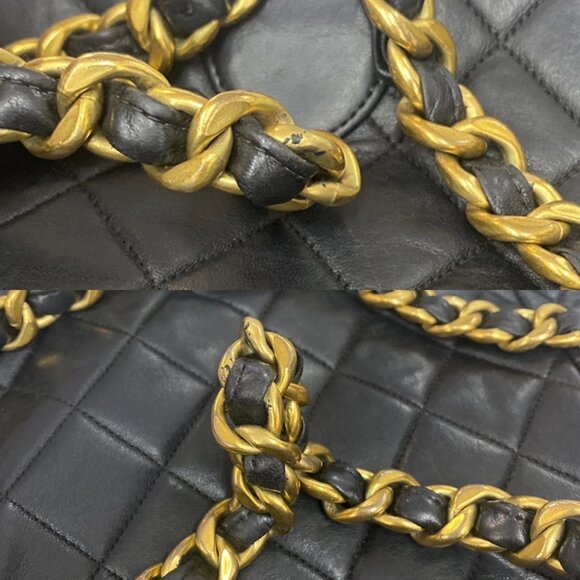 CHANEL CC Logo Matelasse Chain Backpack Bag Leather Black GHW France 317RK756 main image 14